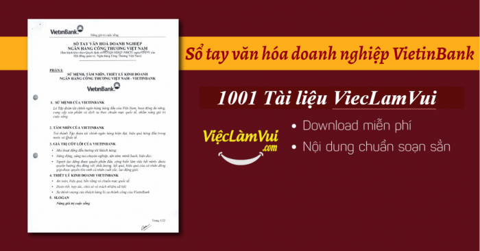 Sổ tay văn hóa doanh nghiệp VietinBank